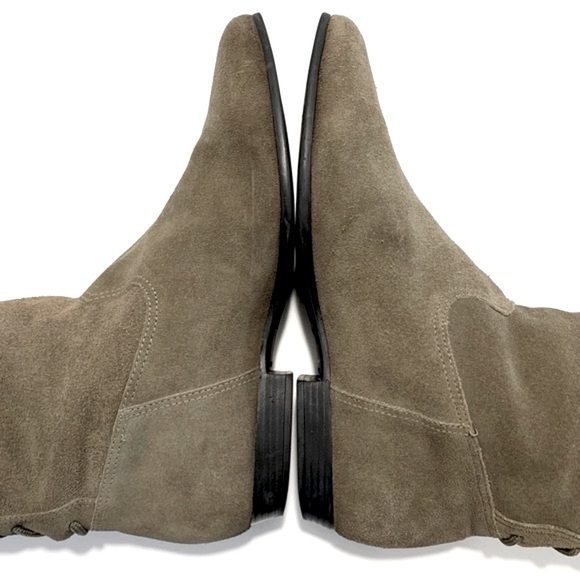 ALDO | Suede Leather Knee High Cuffed Boots Taupe Size 6.5 - Picture 3 of 15